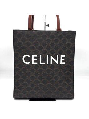 Celine Small Vertical Cabas Triomphe Canvas Tote Bag